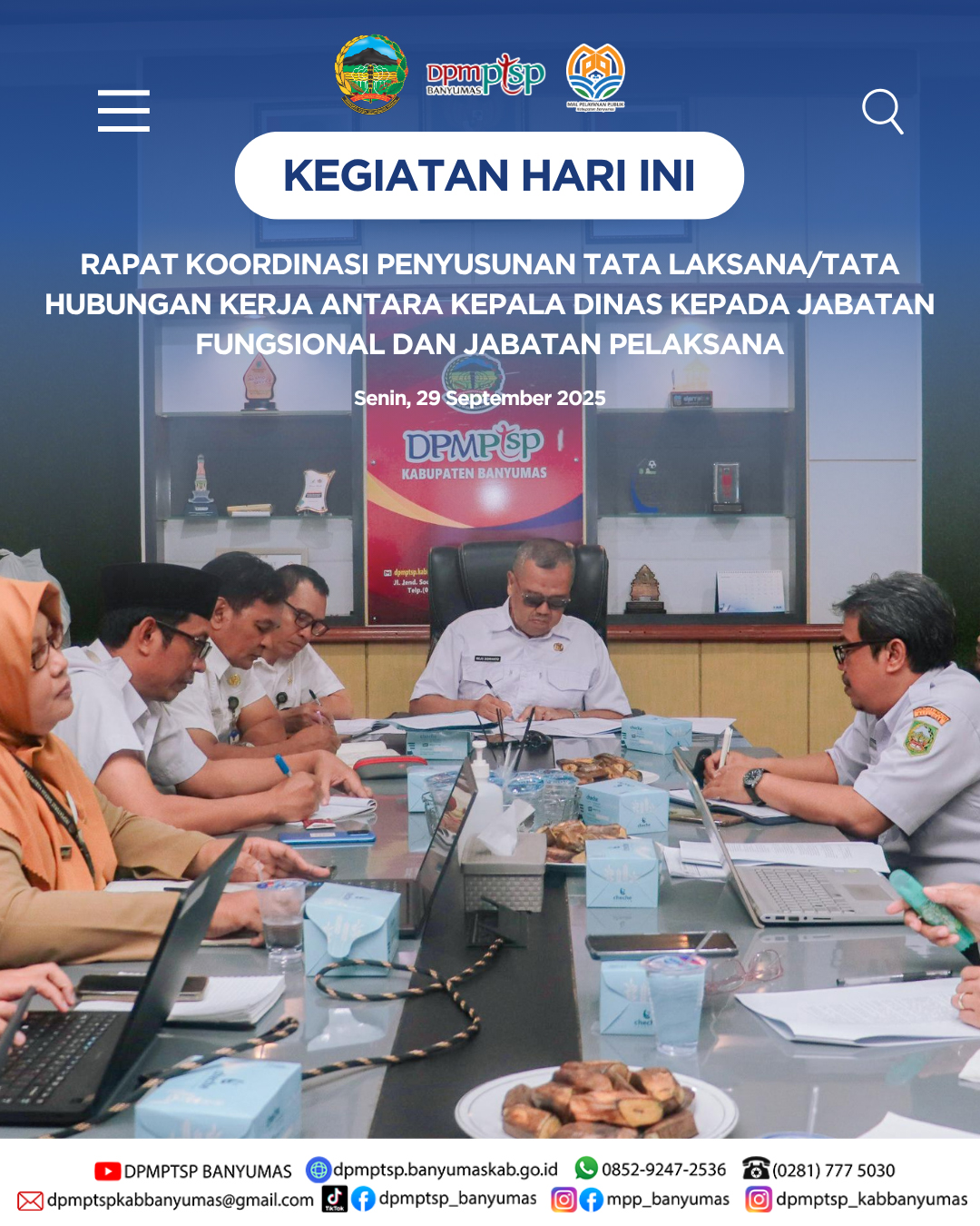 RAPAT KORDINASI PENYUSUNAN TATA LAKSANA/TATA HUBUNGAN KERJA ANTARA KEPALA DINAS DAN JABATAN FUNGSIONAL DAN LAINNYA