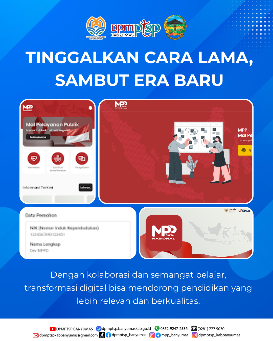 Sudah saatnya mengucapkan selamat tinggal pada antrian panjang, proses yang rumit, dan keraguan dalam mengurus dokumen. Kami mengajak Anda untuk segera mengaktivasi akun Mal Pelayanan Publik Digital (MPPD)