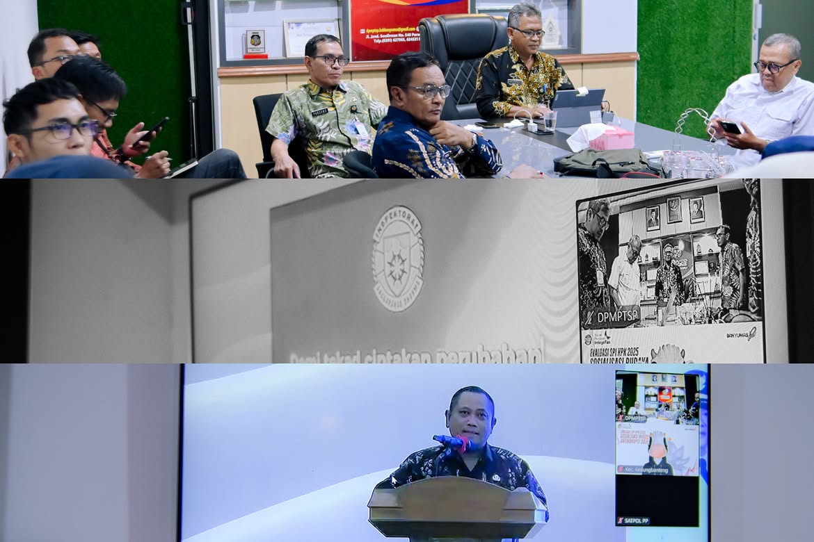 DPMPTSP Kabupaten Banyumas mengikuti kegiatan Zoom Meeting Evaluasi Survei Penilaian Integritas (SPI) Tahun 2025 dan Sosialisasi Budaya Antikorupsi Kabupaten Banyumas Tahun 2026 pada Selasa, 22 September 2026.